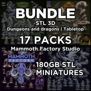 STL 3D BUNDLE Mammoth Factory  17 Packs | Dnd, Tabletop, RPG, PathFinder, Miniature